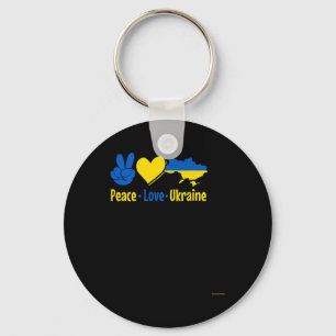 Peace Love Ukraine Flag Shirt Men Women Men Suppor Key Ring
