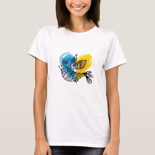 Peace Love Ukraine Nightingale T-Shirt (Front)