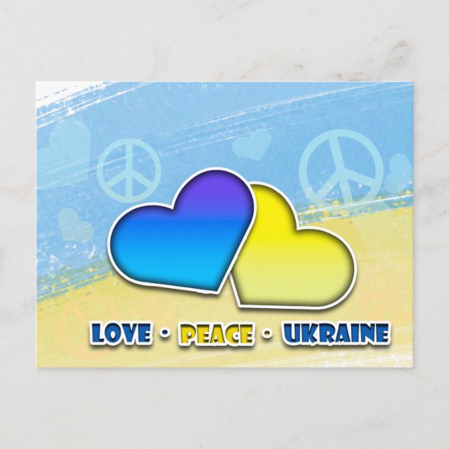 Peace. Love. Ukraine Postcard (Front)
