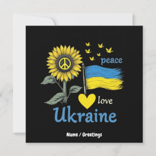 Peace Love Ukraine Sunflower Flag Stand with Pride Invitation