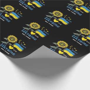 Peace Love Ukraine Sunflower Flag Stand with Pride Wrapping Paper