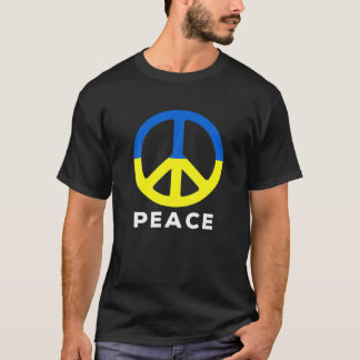 Peace, Love, Ukraine Support Peace Symbol Sign Fla T-Shirt