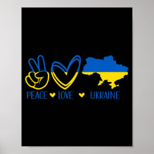 Peace Love Ukraine Support Ukrainian Flag Peace Lo Poster