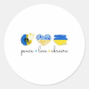 Peace Love Ukraine Ukrainian Flag Colors Ukraine S Classic Round Sticker