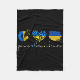 Peace Love Ukraine Ukrainian Flag Colors Ukraine S Fleece Blanket