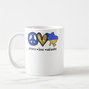 Peace, Love, Ukraine Ukrainian Flag I Stand With U Coffee Mug