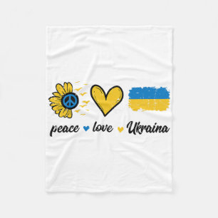 Peace Love Ukraine Vintage Ukrainian Groovy Women  Fleece Blanket