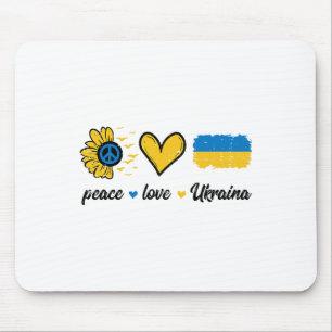 Peace Love Ukraine Vintage Ukrainian Groovy Women  Mouse Mat