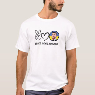 Peace Love Ukraine Volodymyr Zelensky Ukrainians S T-Shirt