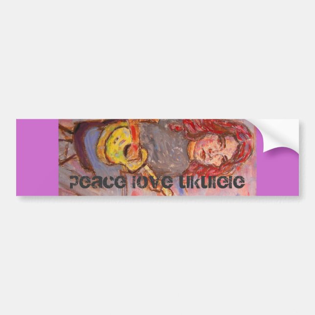 peace love ukulele bumper sticker (Front)