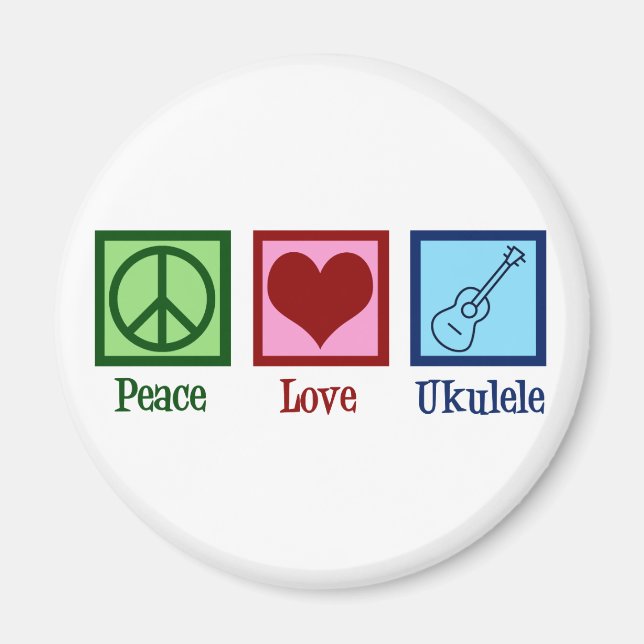 Peace Love Ukulele Magnet (Front)