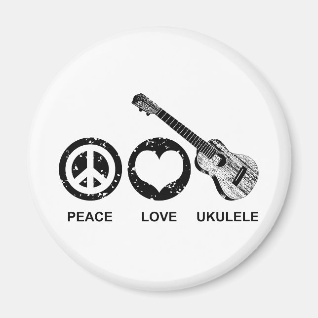 Peace Love Ukulele Magnet (Front)