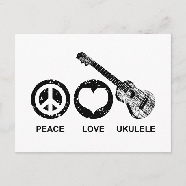 Peace Love Ukulele Postcard (Front)