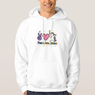 Peace Love Unicorn Cute Rainbow Dab  Hoodie