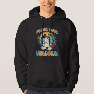 Peace Love Unicorn Horse Hippie Yoga Meditation H Hoodie