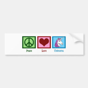 Peace Love Unicorns Bumper Sticker