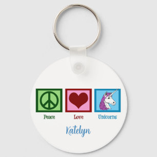Peace Love Unicorns Key Ring