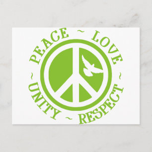 Peace Love Unity Respect Postcard