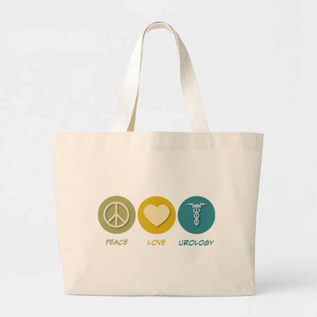 Peace Love Urology Large Tote Bag (Front)