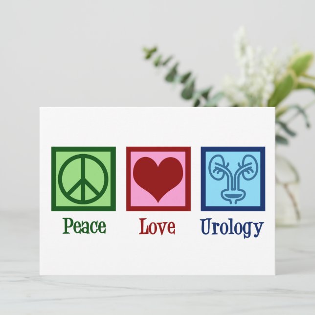 Peace Love Urology Office Urologist Card (Standing Front)