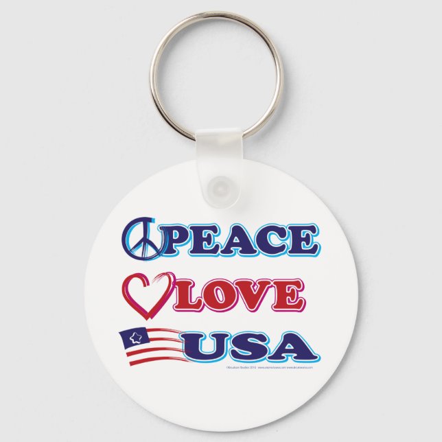 Peace-Love-USA Key Ring (Front)