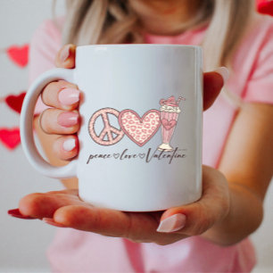 Peace Love Valentine, Retro Milkshake  Coffee Mug
