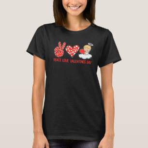Peace Love Valentines Day Cute Heart Cherub Baby A T-Shirt