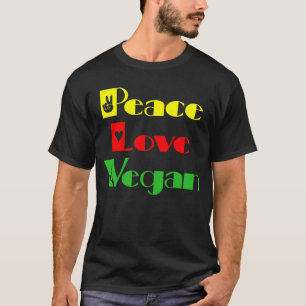 PEACE LOVE VEGAN Cool, Retro T-Shirt