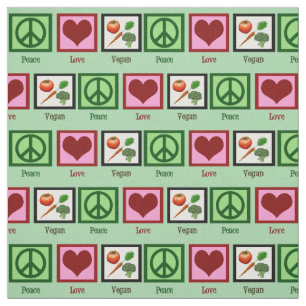 Peace Love Vegan Fabric