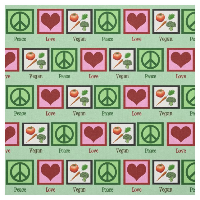 Peace Love Vegan Fabric (Swatch)