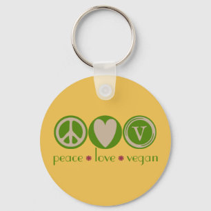 Peace Love Vegan Key Ring
