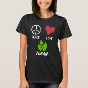 Peace Love Vegan Pacifist Animal Life Vegetari T-Shirt