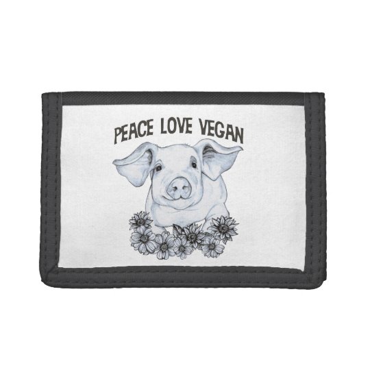 Peace Love Vegan Pig Wallet