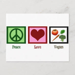 Peace Love Vegan Postcard