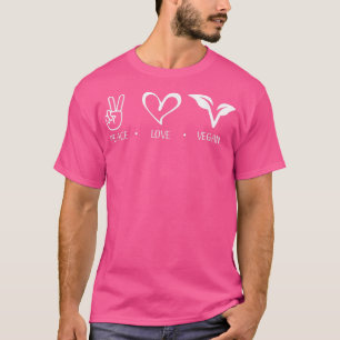 Peace Love Vegan T for Men Women Kid Animal Lover T-Shirt