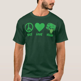 Peace Love Vegan Vegetables for Veggies Veganism V T-Shirt