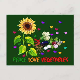 Peace Love Vegetables Postcard