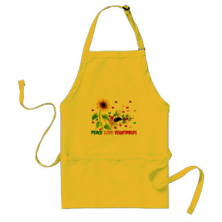 Peace Love Vegetables Standard Apron