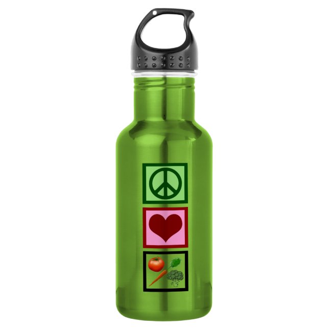 Peace Love Vegetarian 532 Ml Water Bottle (Front)