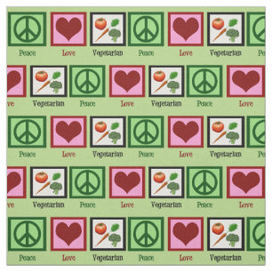 Peace Love Vegetarian Fabric