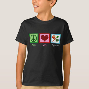 Peace Love Vegetarian Kid T-Shirt