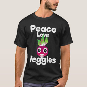Peace Love Veggies Vegan Art Gift Present Hipster T-Shirt