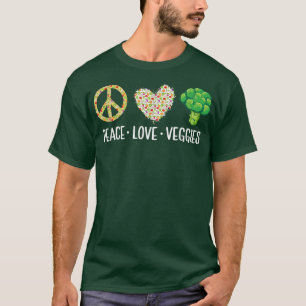 Peace Love Veggies Vegan Funny Veganism T-Shirt