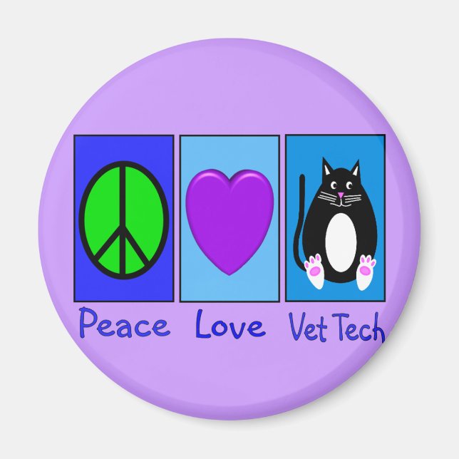 Peace Love Vet Tech Magnet (Front)