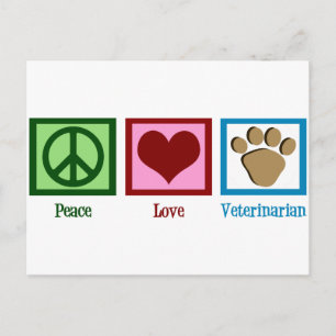 Peace Love Veterinarian Postcard
