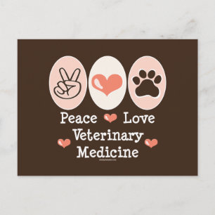 Peace Love Veterinary Medicine Postcard