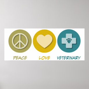 Peace Love Veterinary Poster