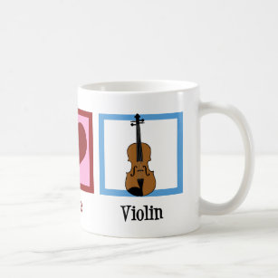 Peace Love Violin Cute Violinist Coffee Mug