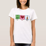 Peace Love Violin Cute Violinist Women's T-Shirt<br><div class="desc">Cute peace sign,  heart and violin on a pretty violinist t-shirt.</div>