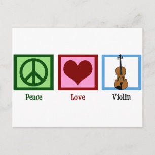 Peace Love Violin Postcard